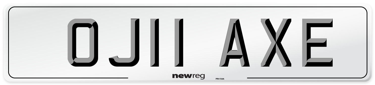 OJ11 AXE Number Plate from New Reg